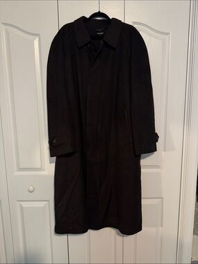 Schneider Men's Wool Dark Brown Classic Overcoat